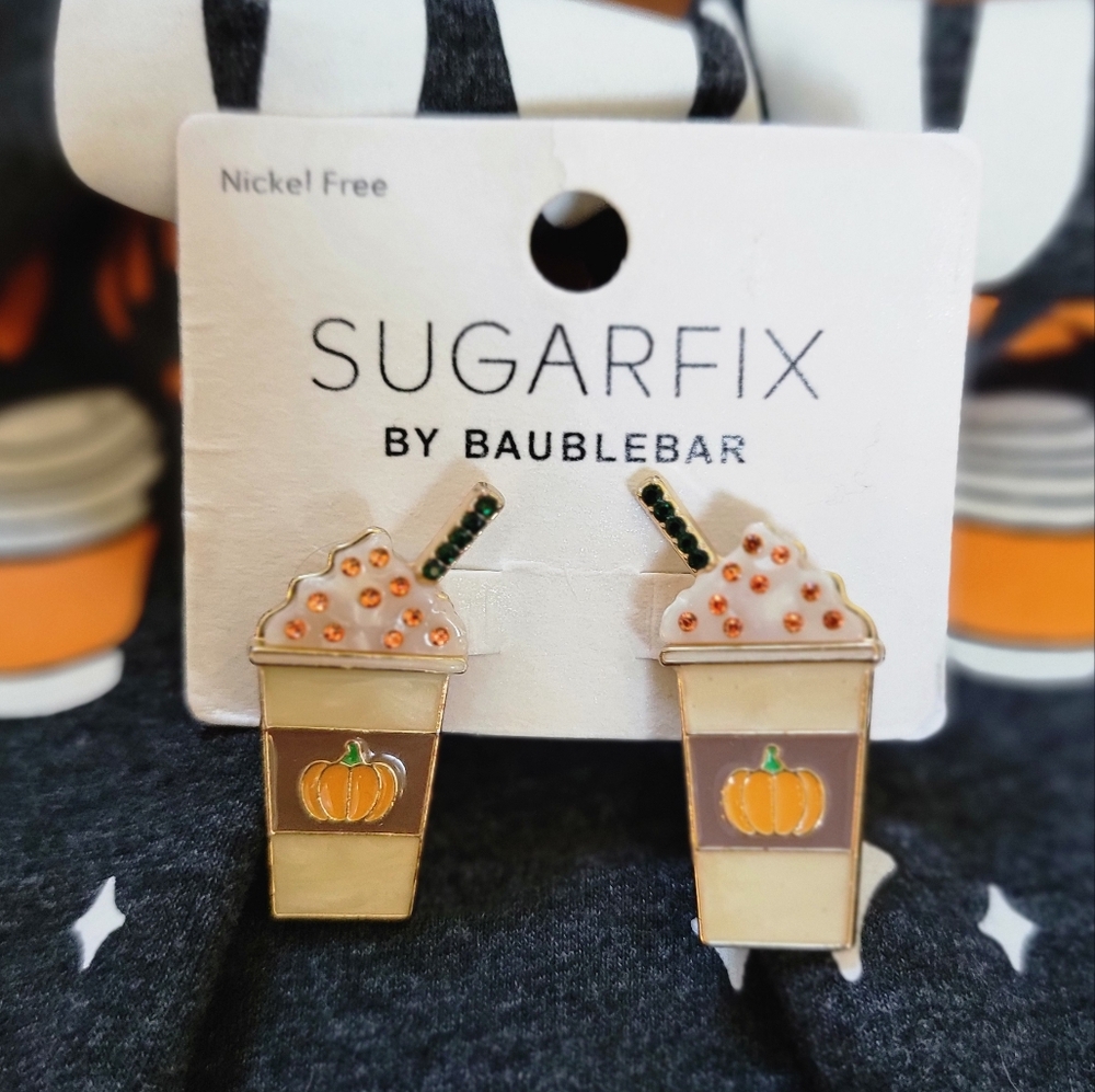 BAUBLEBAR Pumpkin Spice Latte Earrings New - Picture 2 of 3